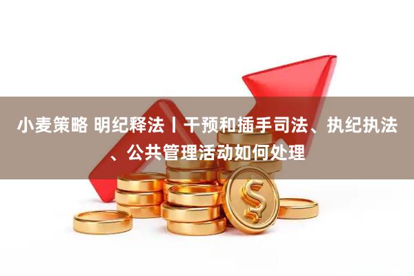 小麦策略 明纪释法丨干预和插手司法、执纪执法、公共管理活动如何处理