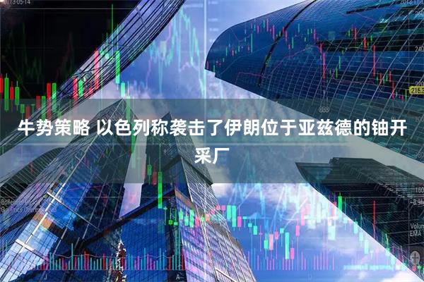 牛势策略 以色列称袭击了伊朗位于亚兹德的铀开采厂